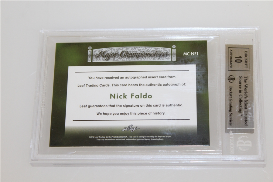 Nick Faldo Signed 2012 Leaf Ultimate Golf Major Championships Mint 9 Ltd Ed 5/5 Card