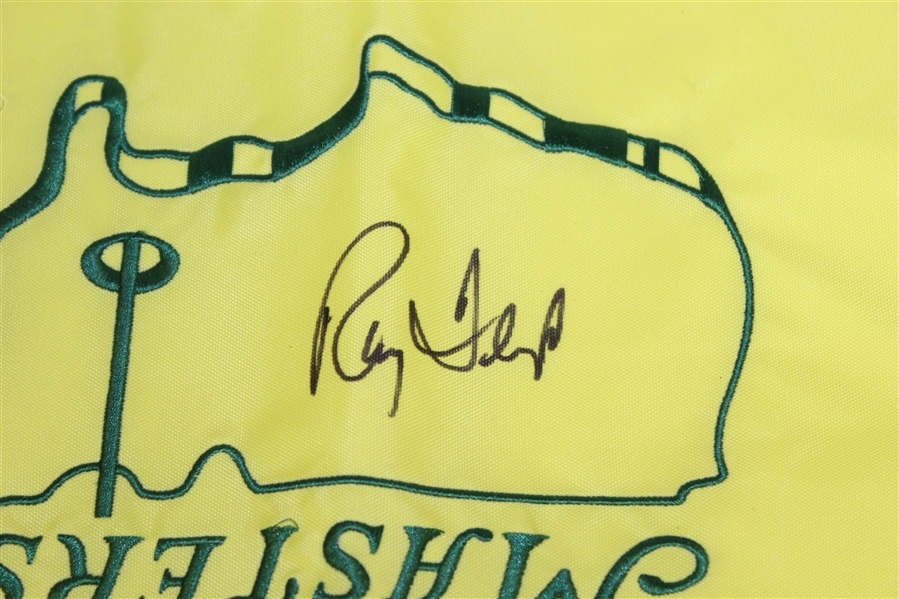 Ray Floyd Signed 2016 Masters Flag & Augusta National Scorecard JSA ALOA