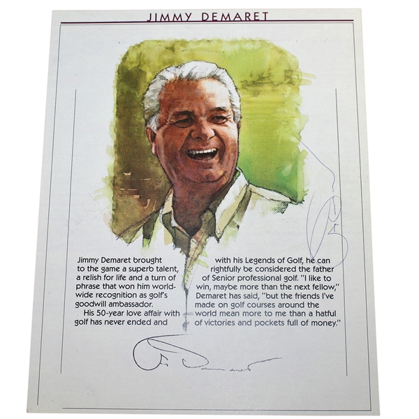 Jimmy Demaret Signed Magazine Portrait Page JSA ALOA