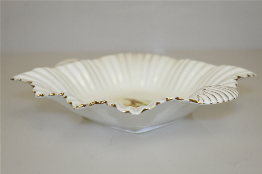 Foley China Early 1900's Deep Porcelain Tray with Scalloped Edges