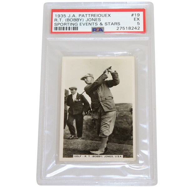 1935 R.T. (Bobby) Jones Sporting Events & Stars Cigarette Card #19 - J.A. Pattreuiouex PSA#27518242