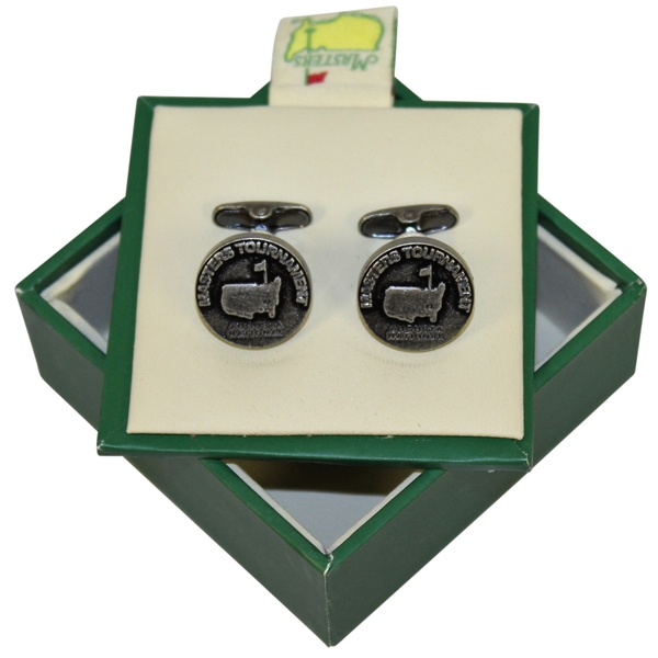 Augusta National/Masters Undated Silver Emblem Cuff Links in Original Box