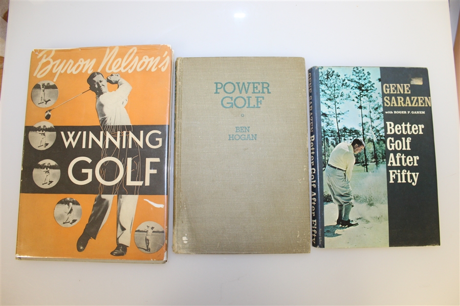 Ben Hogan 'Power Golf', Sarazen 'Better Golf After Fifty', & Nelson's 'Winning Golf' Books