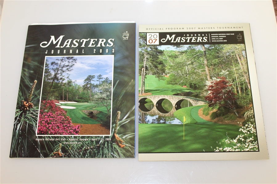 1997, 1990, 2003, & 2007 Masters Tournament Journals - Woods, Faldo, Weir, & Johnson
