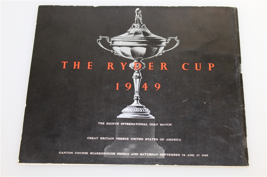 Ben Hogan's Personal 1949 Ryder Cup at Ganton Golf Club Program