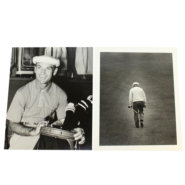 Ben Hogan's Personal Photos - Posing with Golf Bag & Walking Down the Fairway