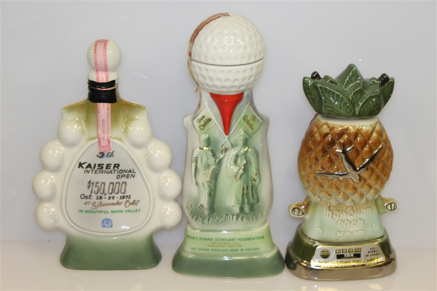 1972 Hawaiian Open, 1971 Western Open, & 1971 Kaiser International Ceramic Decanters