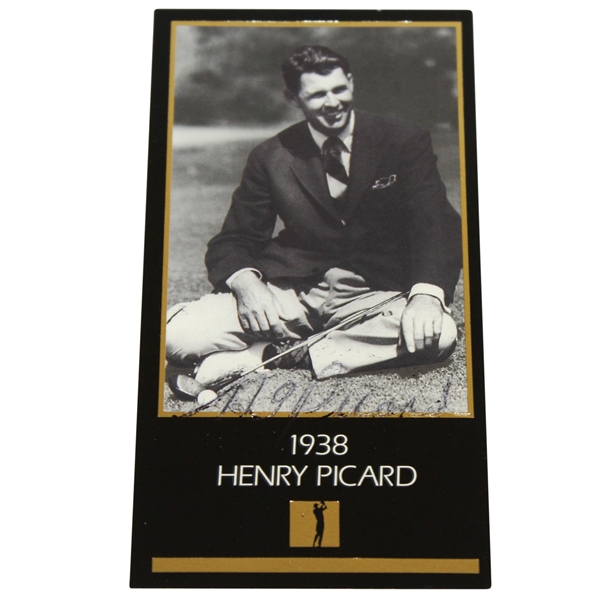 Henry 'H.G.' Picard Signed Grand Slam Ventures 1938 Masters Golf Card FULL JSA #Z07182