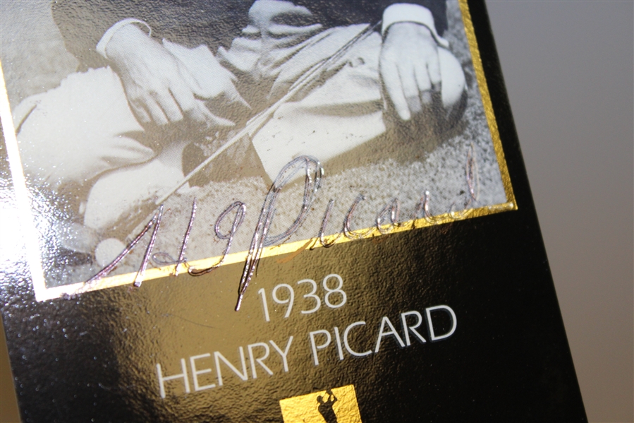 Henry 'H.G.' Picard Signed Grand Slam Ventures 1938 Masters Golf Card FULL JSA #Z07182
