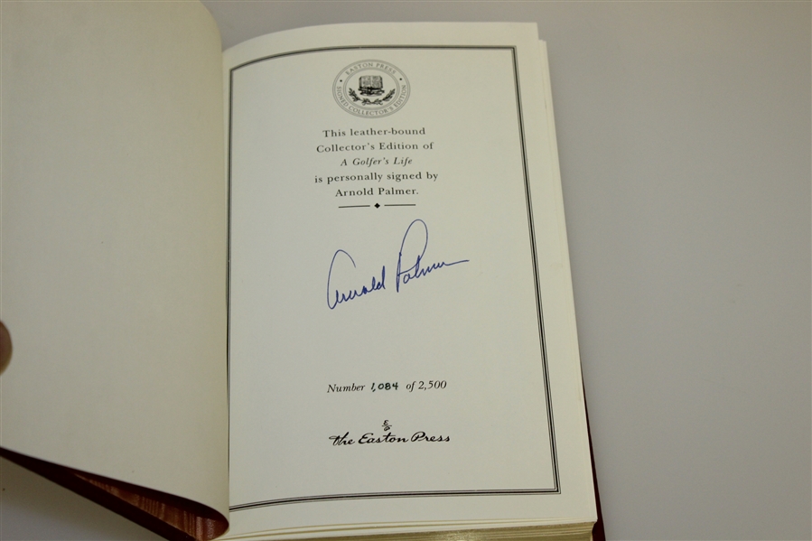 Arnold Palmer Signed Collector's Ltd Ed. Leather Bound 'A Golfer's Life' Book JSA ALOA