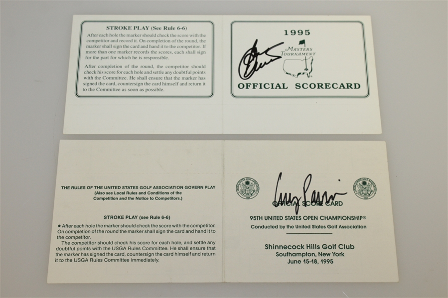 1995 Major Champs Signed Official Scorecards - Crenshaw, Pavin, Daly, & Elkington JSA ALOA