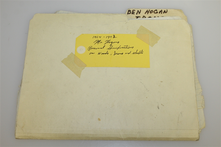 Ben Hogan's Personal Specifications, Notes, & Information for Personal Irons - Unique