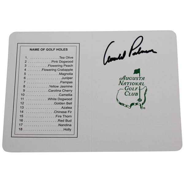 Arnold Palmer Signed Augusta National Golf Club Scorecard JSA ALOA