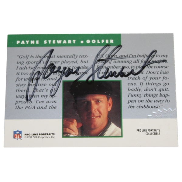 Payne Stewart Signed 1991 Pro-Line Portraits Golf Card JSA ALOA