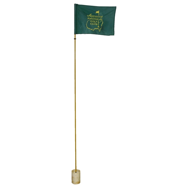 Augusta National Course Used Green Flag with Flagstick & Cup - Hadley Plemmons Sourced
