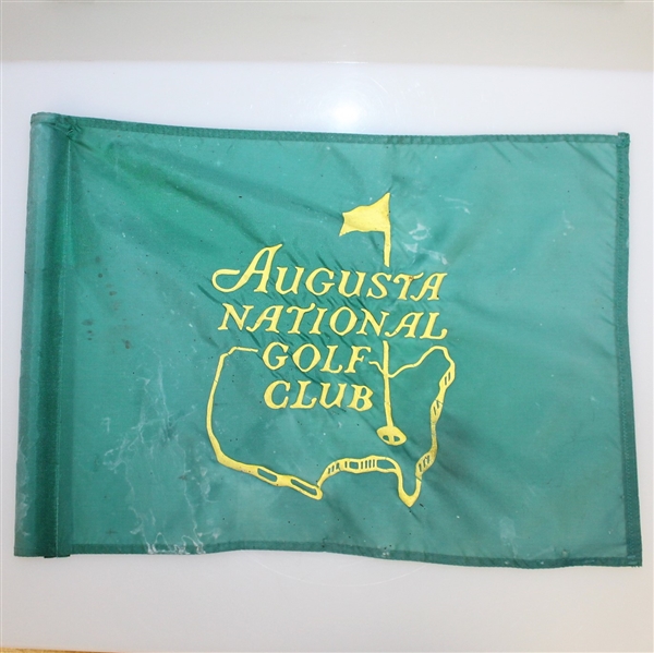 Augusta National Course Used Green Flag with Flagstick & Cup - Hadley Plemmons Sourced