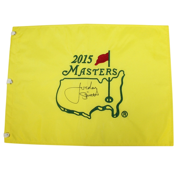 Jordan Spieth Signed 2015 Masters Embroidered Flag - FULL SIGNATURE JSA ALOA