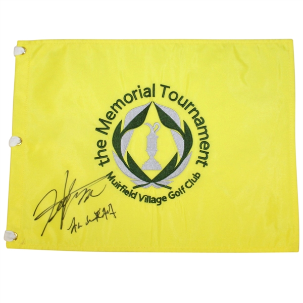 Hideki Matsuyama Signed Memorial Tournament Undated Flag - Two Signatures JSA ALOA