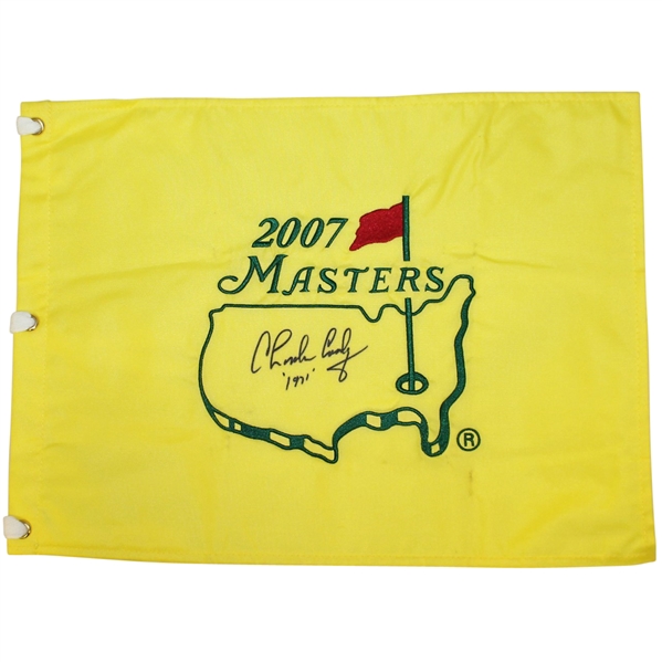 Charles Coody Signed 2007 Masters Embroidered Flag with '1971' Notation JSA ALOA