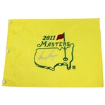 Gary Player Signed 2011 Masters Embroidered Flag - Silver JSA ALOA