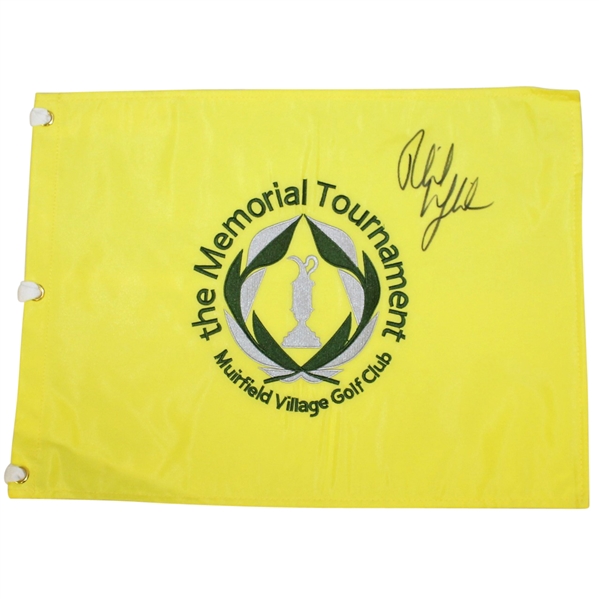 Phil Mickelson Signed Undated Memorial Tournament Embroidered Flag JSA ALOA