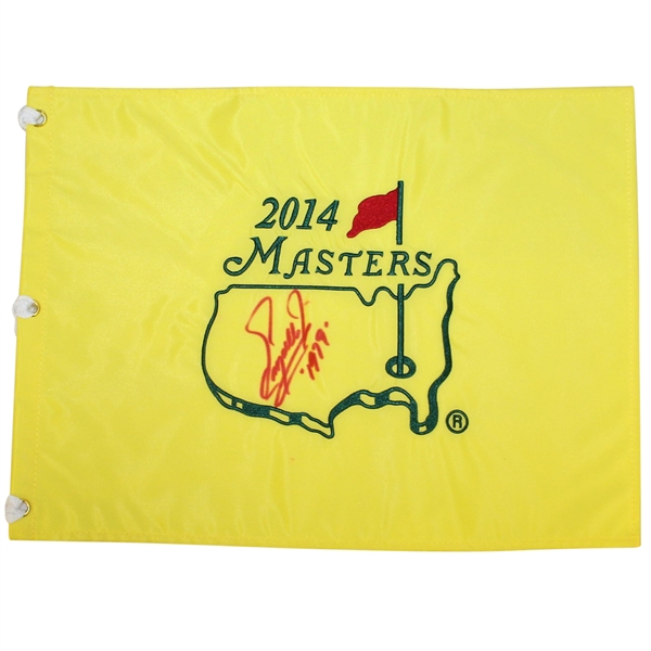Fuzzy Zoeller Signed 2014 Masters Embroidered Flag with '1979' Notation JSA ALOA