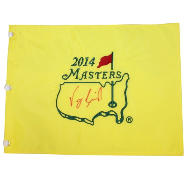 Vijay Singh Signed 2014 Masters Embroidered Flag JSA ALOA