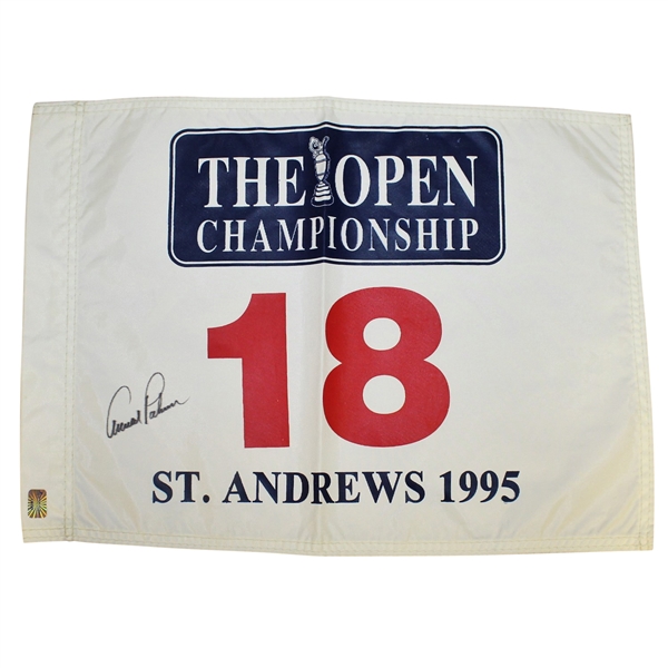 Arnold Palmer Signed 1995 St. Andrews White Flag JSA ALOA