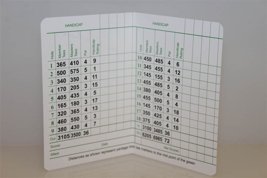 Arnold Palmer Signed Augusta National Golf Club Scorecard JSA #N35866