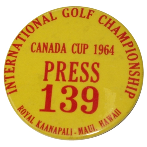 1964 Canada Cup Golf Championship Press Pin #139