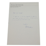 Phil Mickelson Hand-Signed Letter from College Days on ASU Letterhead JSA ALOA