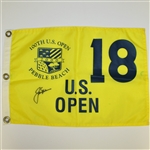Jack Nicklaus Signed 2000 US Open at Pebble Beach Screen Flag JSA ALOA