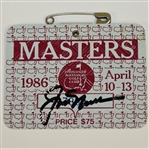 Jack Nicklaus Signed 1986 Masters Badge #7990 JSA ALOA