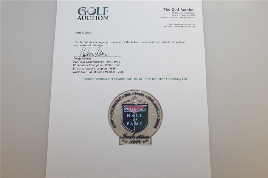 Deane Beman's 2011 World Golf Hall of Fame Induction Ceremony Pin