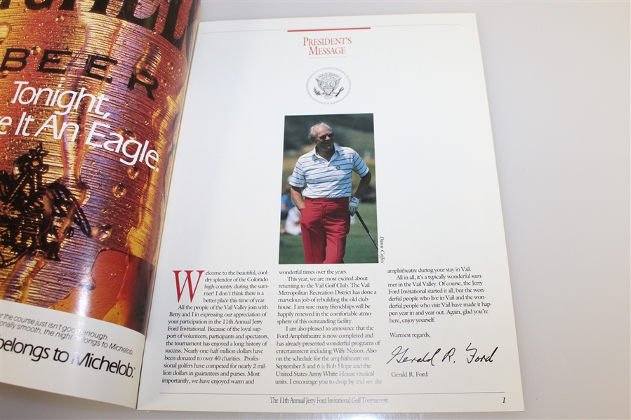 Deane Beman's 1987 Jerry Ford Invitational Tournament at The Vail GC Program