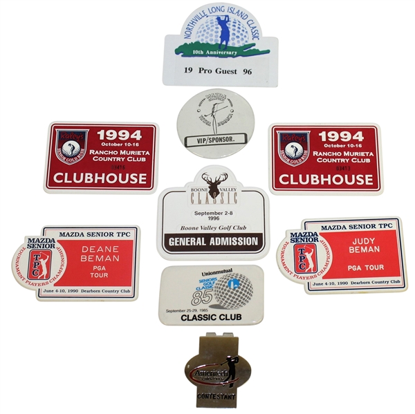 Deane Beman's Senior Open Badges: Mazda TPC, Raley's Gold Rush, Ameritech, Boone, & more