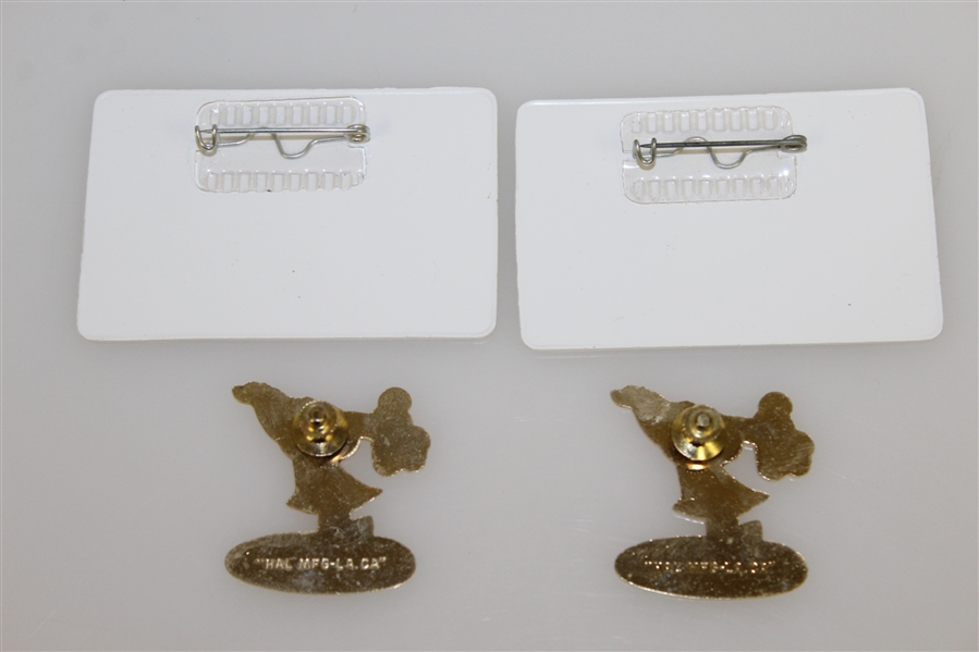 Deane Beman's 1982 B.C. Open Championship Committee Badges with Two 'Caveman' Pins