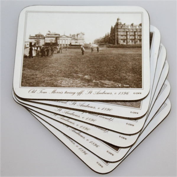 St. Andrews Links 1896 Golf Photo Coasters - Set of 6 with Box