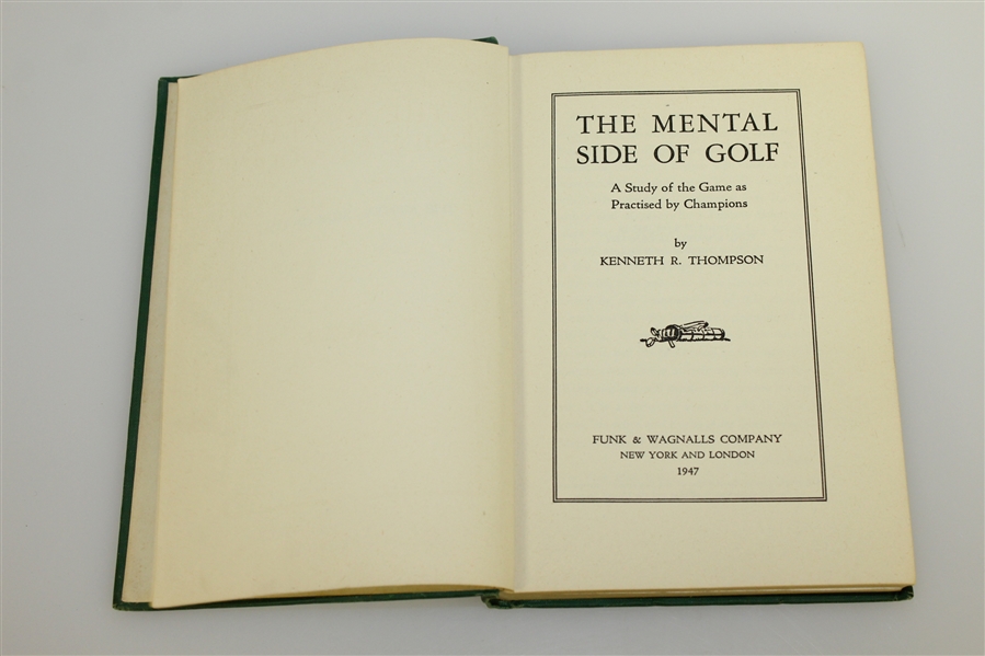 1947 'The Mental Side of Golf' Golf Book by Kenneth Thompson