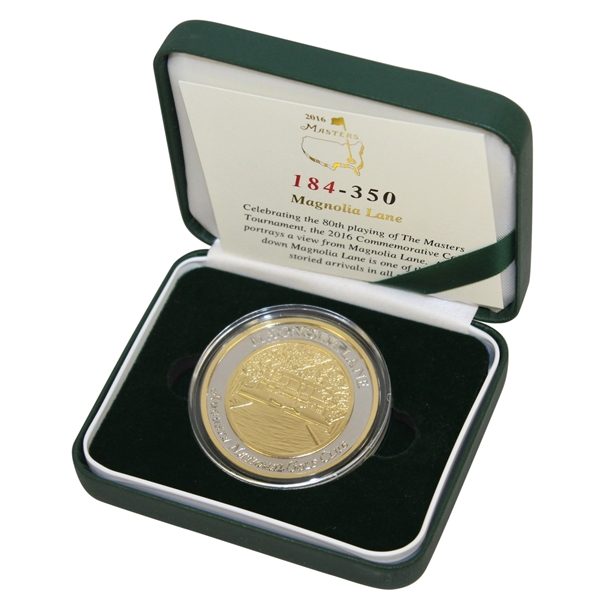 2016 Masters Tournament Ltd. Ed. Commemorative Magnolia Lane Coin #184/350 in Case