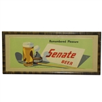 Classic Senate Beer Hole-In-One Remembered Pleasure Golf Advertising Sign - Framed