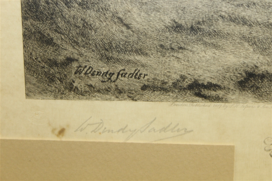 1917 W. Dendy Sadler James Dobie Signed The First Tee Etching - Framed