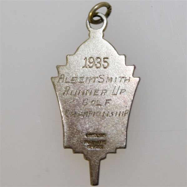1935 Sterling Silver Runner-Up Golf Championship Medal Won by Albert Smith