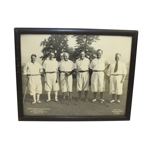1931 Chicago District Golf Association Oak Park CC B&W Photo with Chick Evans Framed