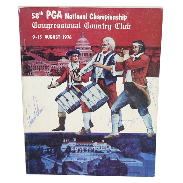 Arnold Palmer, Jack Nicklaus, and Tom Weiskopf Signed 1976 PGA Championship Program JSA ALOA
