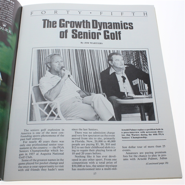 1984 PGA Senior Championship Program - Arnold Palmer Win