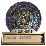 Deane Bemans 1961 US Open Championship at Oakland Hills Contestant Badge