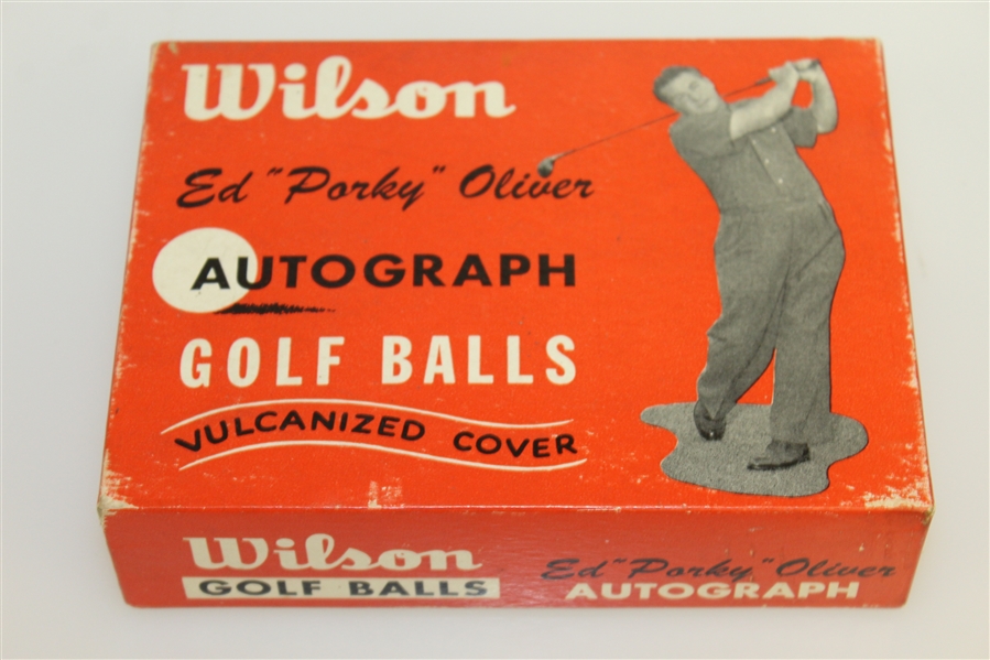 Ed 'Porky' Oliver Vulcanized Cover Autograph Golf Balls (7 Balls) - Circa 1958
