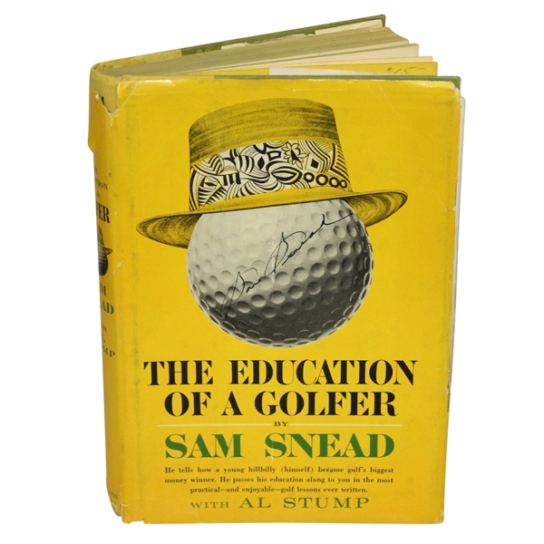 Sam Snead Signed 'The Education of a Golfer' 1962 Book - Signed on Cover JSA ALOA