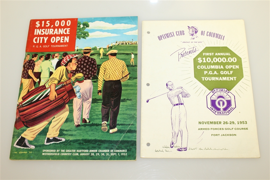 Seven 1950's Tournament Programs - Insurance Open, Motor City Open, & others